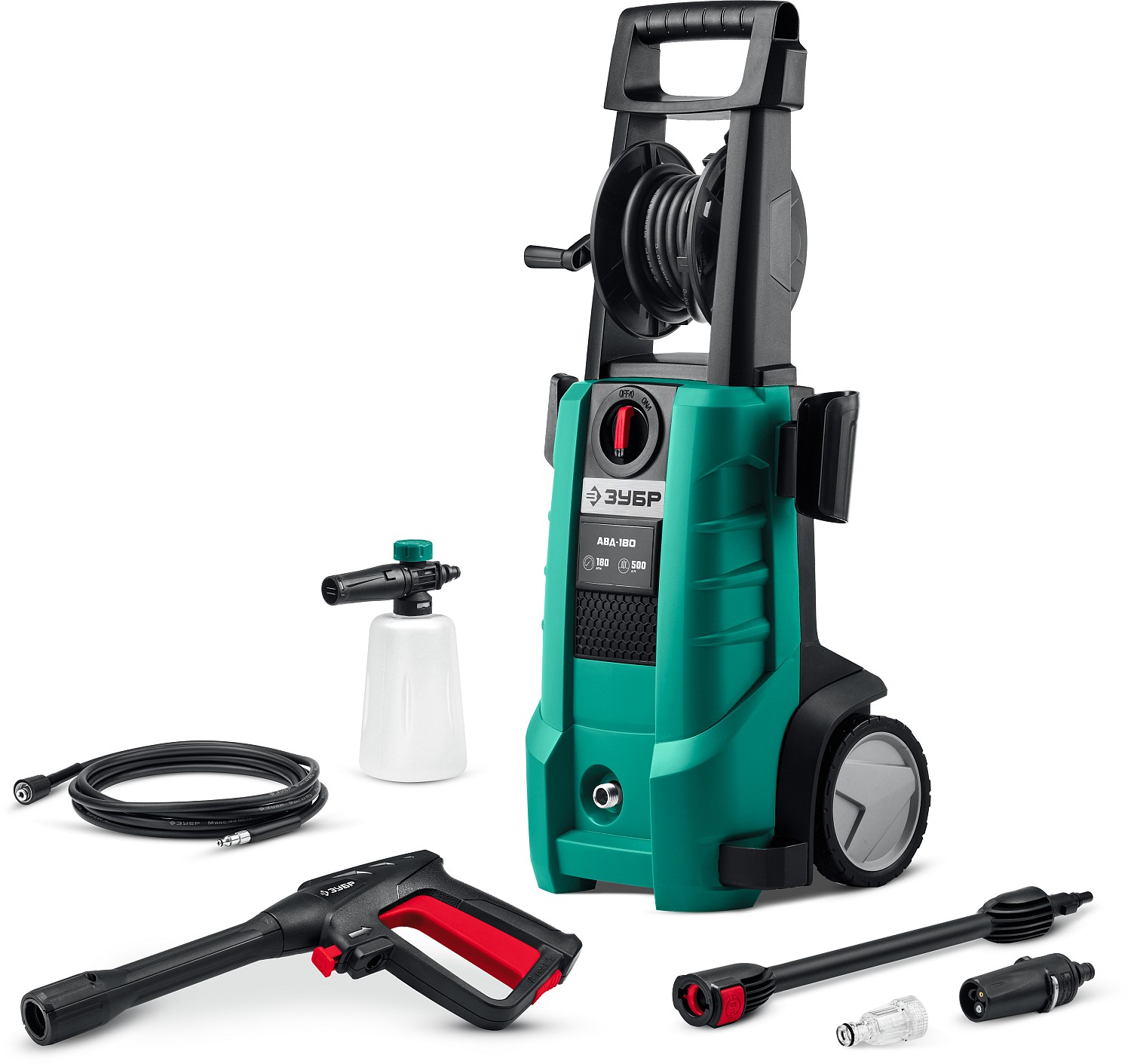 ЗУБР 180 Атм, 2300 Вт, мойка высокого давления, пистолет МИГ-180 (АВД-180)