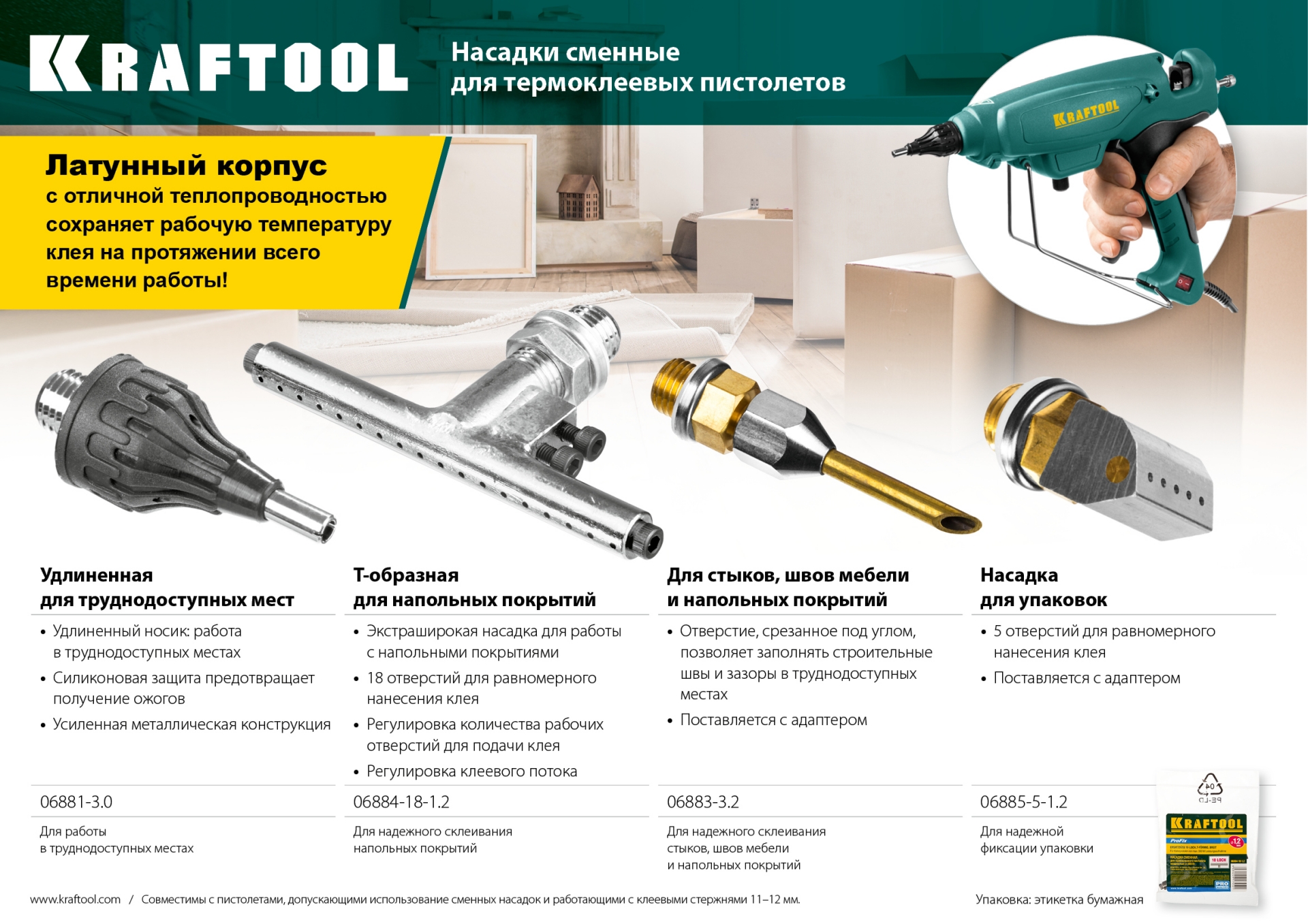 KRAFTOOL 1.2 мм, 19 мм, 5 отверстий, широкое, запасное сопло для пистолетов Industrial-ХХХ (06885-5-1.2)