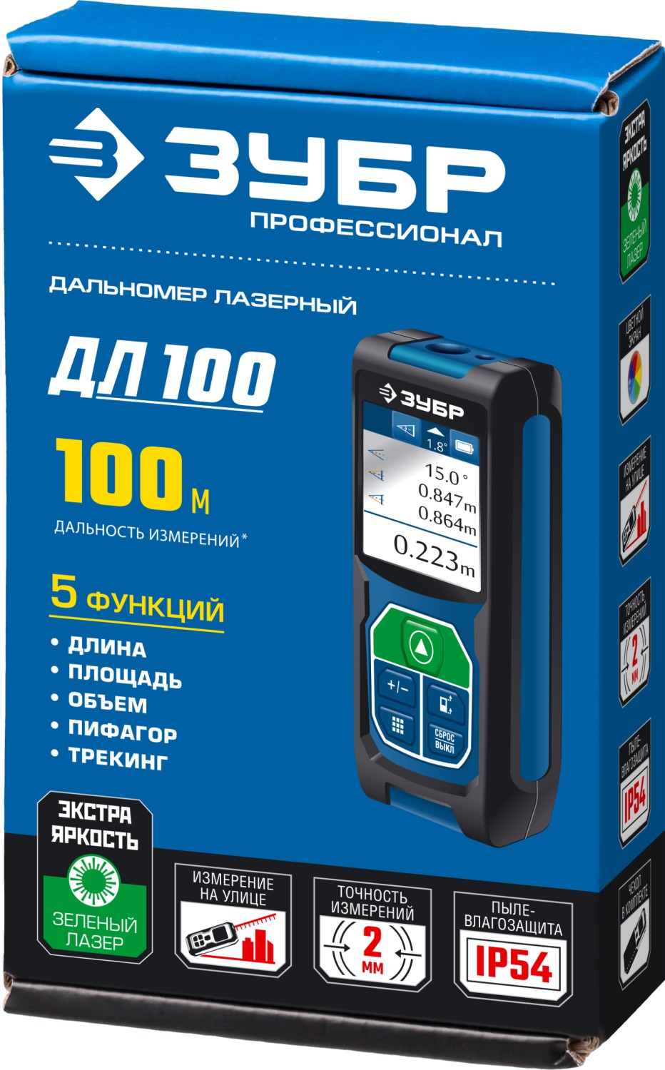 ЗУБР ДЛ-100, 100 м, лазерный дальномер, Профессионал (34923)