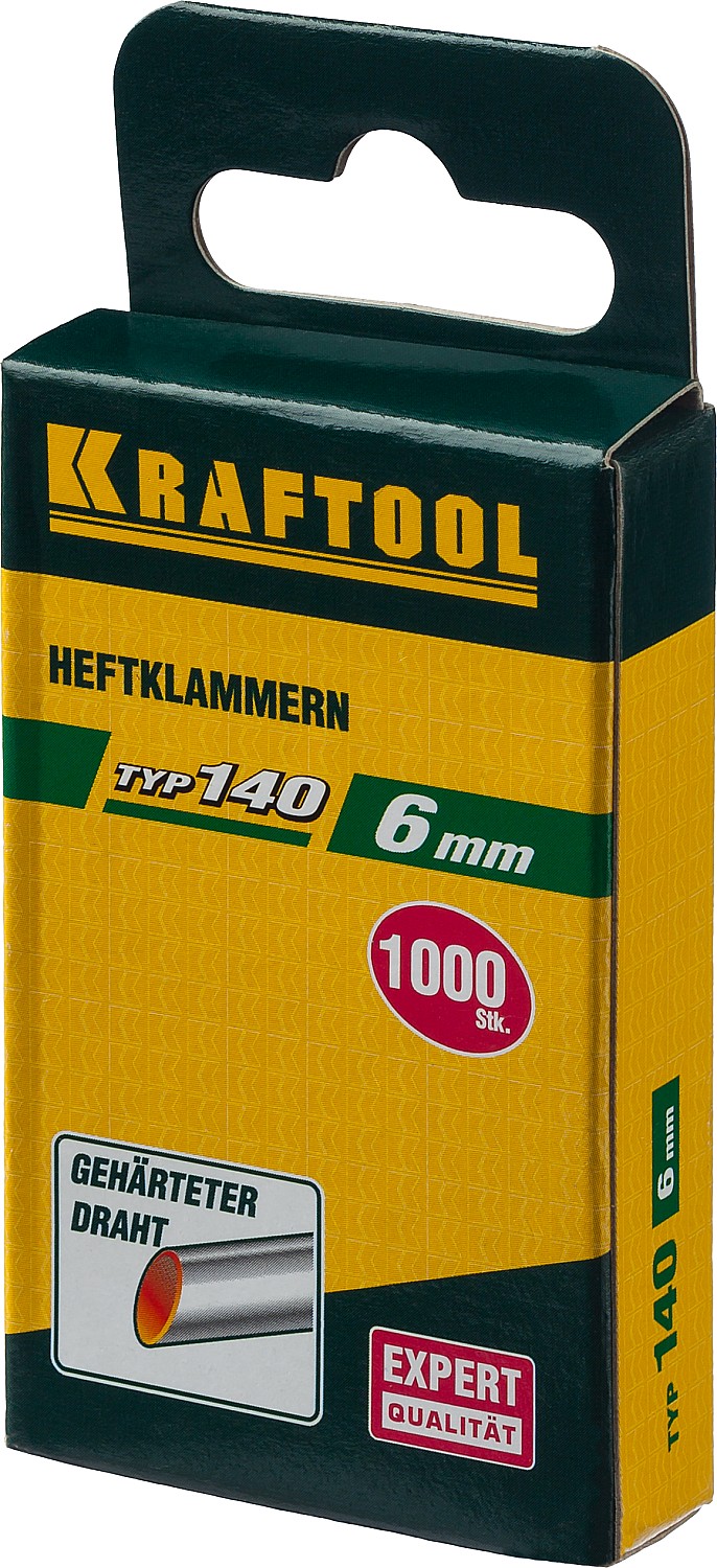 KRAFTOOL скобы тип 140 (G/11/57), 6 мм, калибр 20GA. 1000 шт (31680-06)