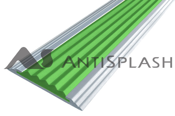 Алюминиевая Полоса с резиновой вставкой АП-40 Без покрытия 1500мм вставка зеленый