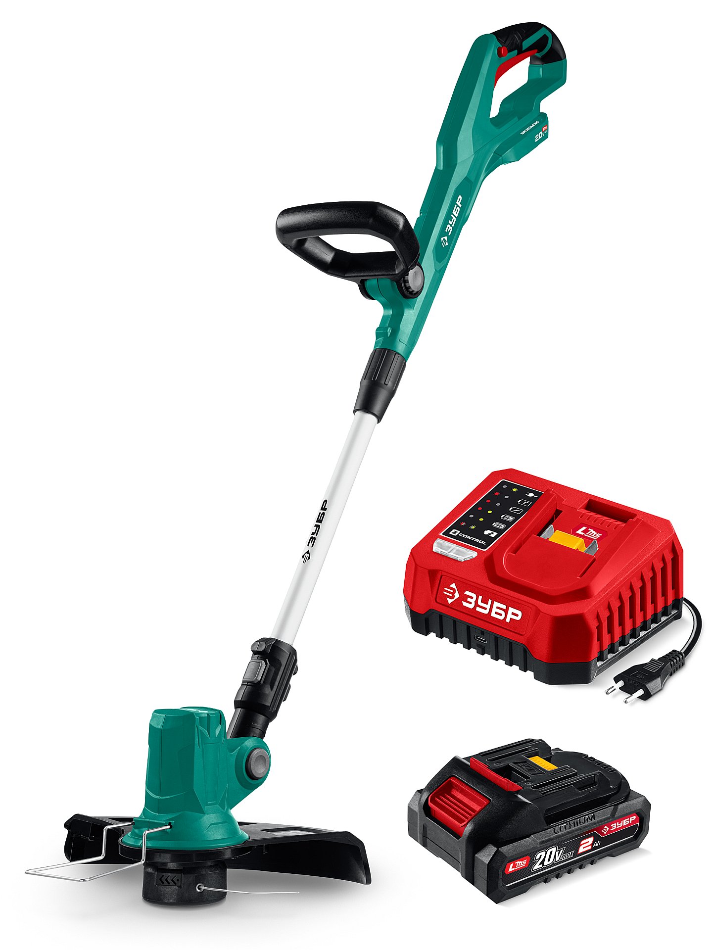 ЗУБР 20 В, 310 мм, 1 АКБ LMS (2 Ач), триммер аккумуляторный бесщеточный (ТАБ-2031-21)