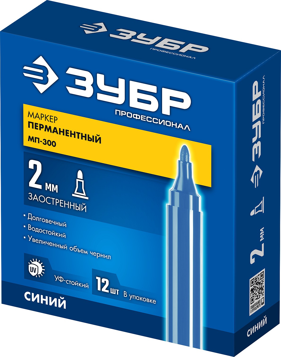 ЗУБР МП-300 синий, 2 мм перманентный маркер (06322-7)