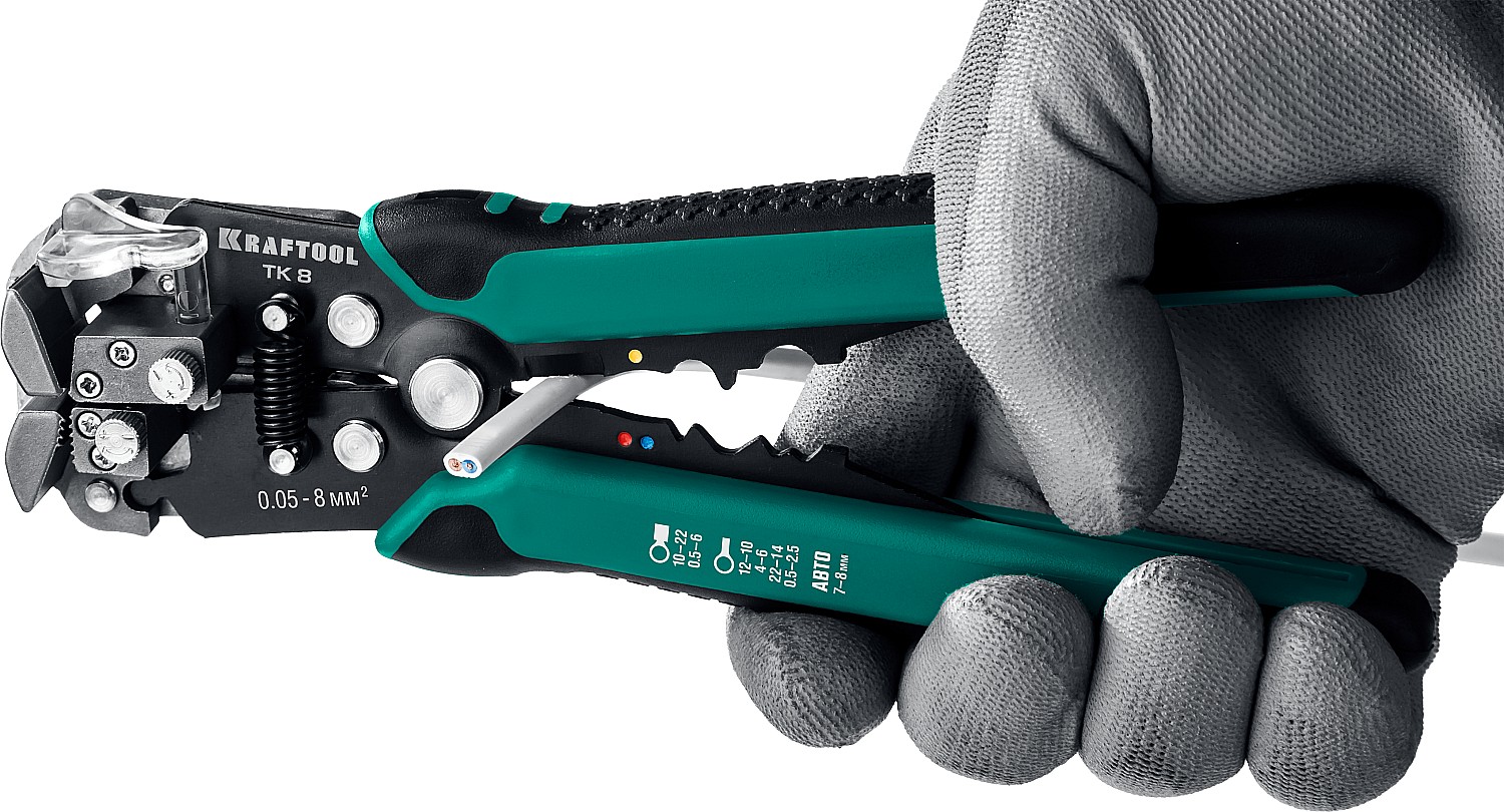 KRAFTOOL TK-8, 0.05 - 8 мм2, автоматический стриппер (22637)