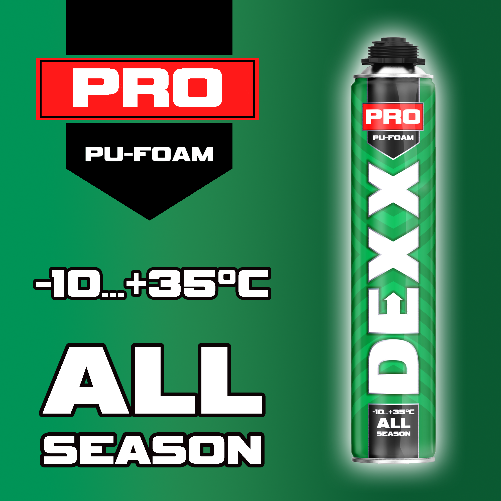 DEXX PRO, 750 мл, пистолетная, всесезонная, выход до 30 л, монтажная пена (41126)