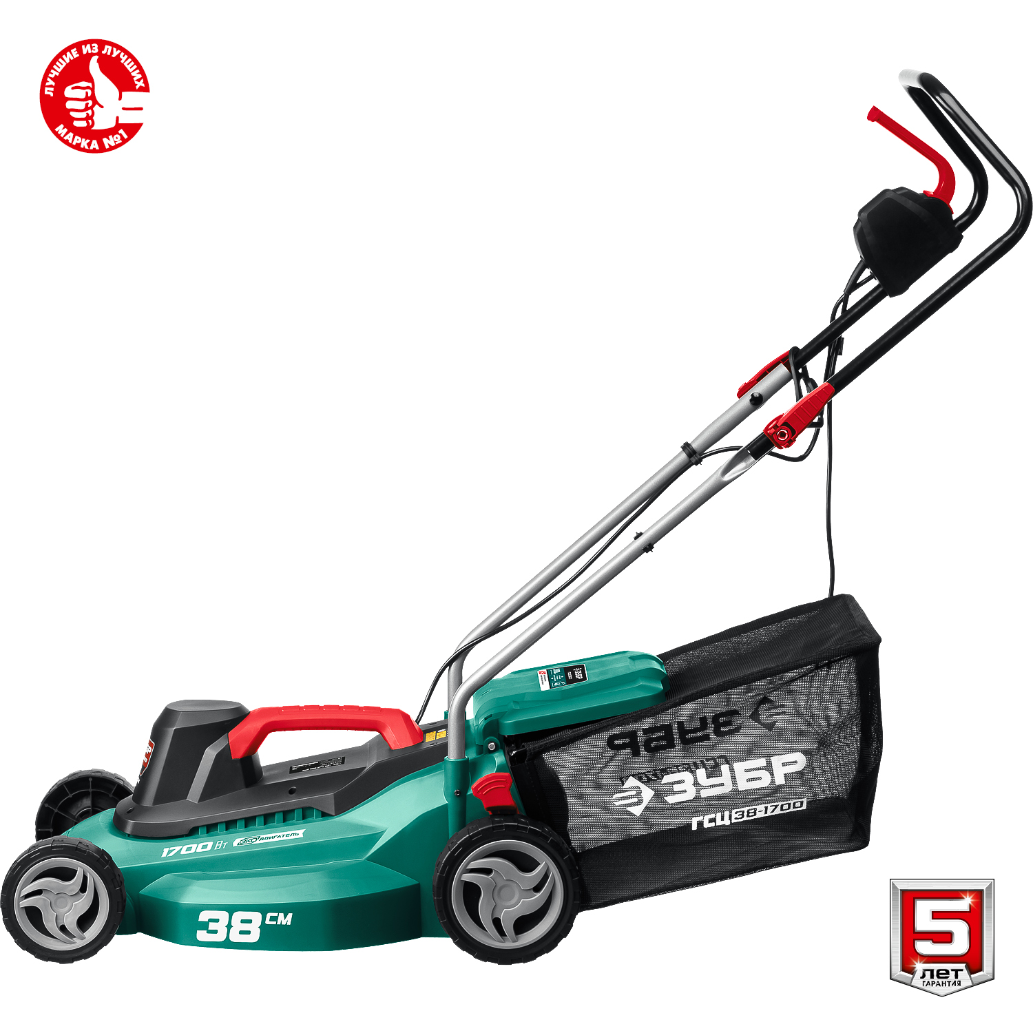 ЗУБР 1700 Вт, ш/с 38 см, сетевая газонокосилка (ГСЦ-38-1700)