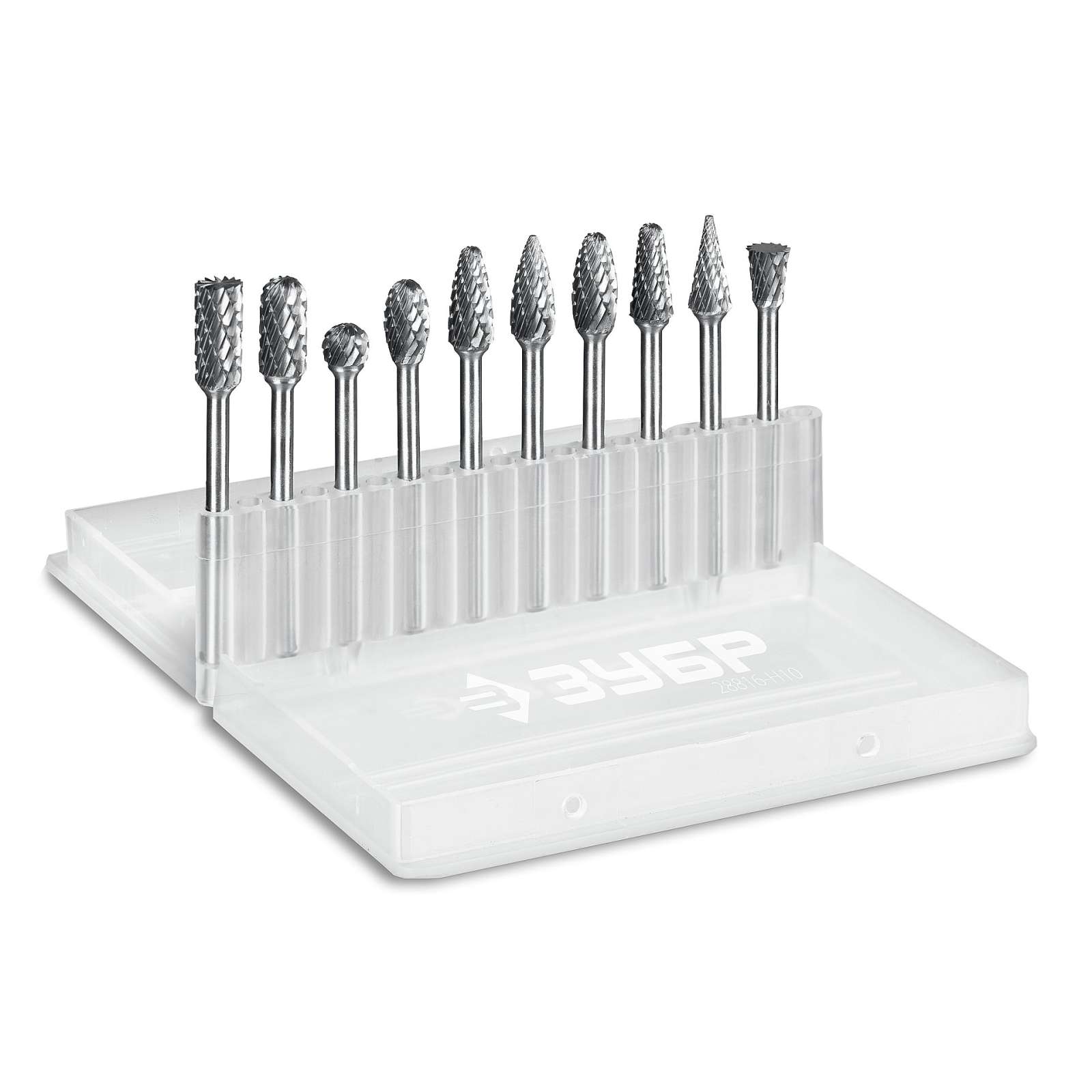 ЗУБР 10 шт набор борфрез твердосплавных, хв-к 3 мм, ПРОФЕССИОНАЛ (28816-H10)