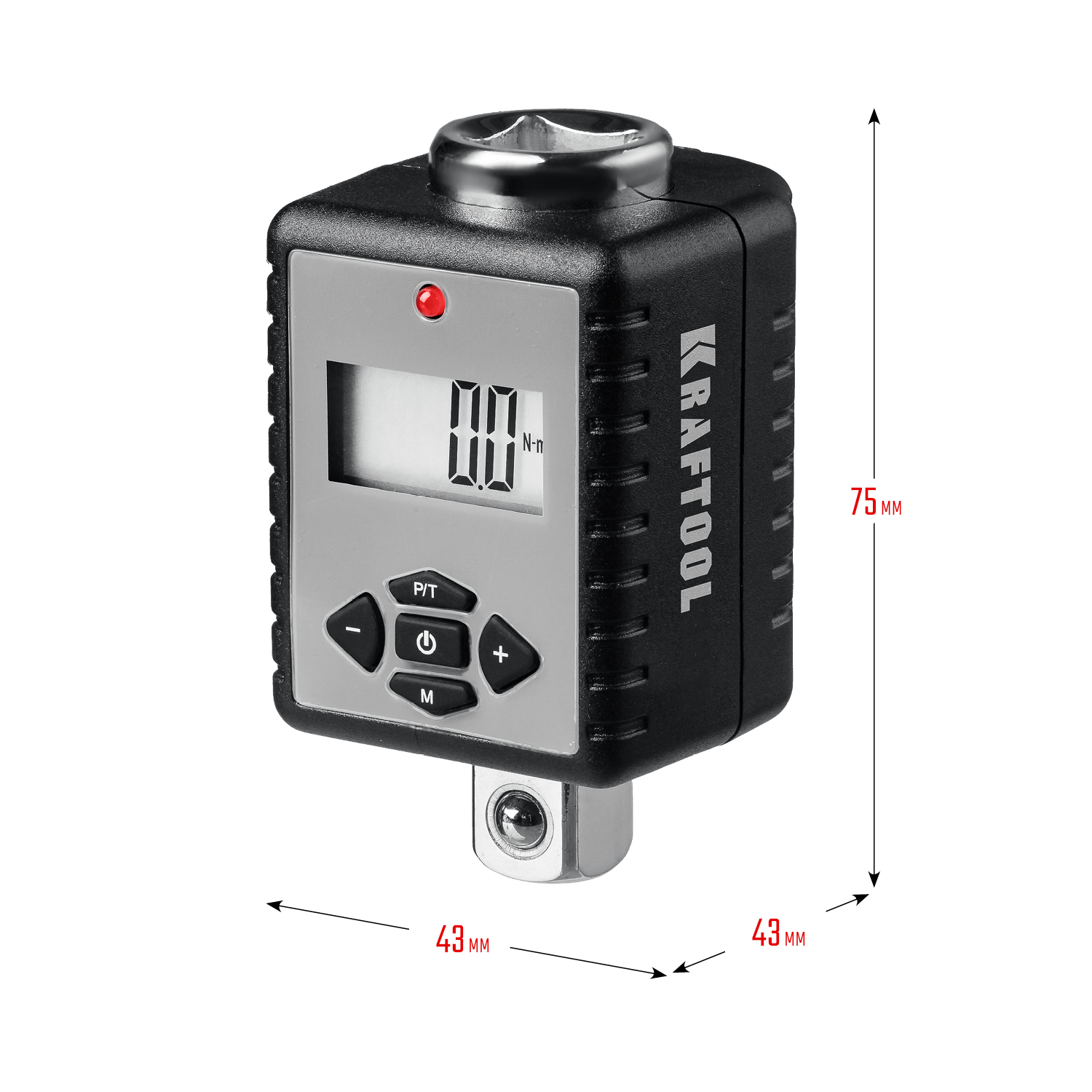 KRAFTOOL GRAND, 1/2″, 40 - 200 Н·м, динамометрический адаптер с переходниками (64044-200)