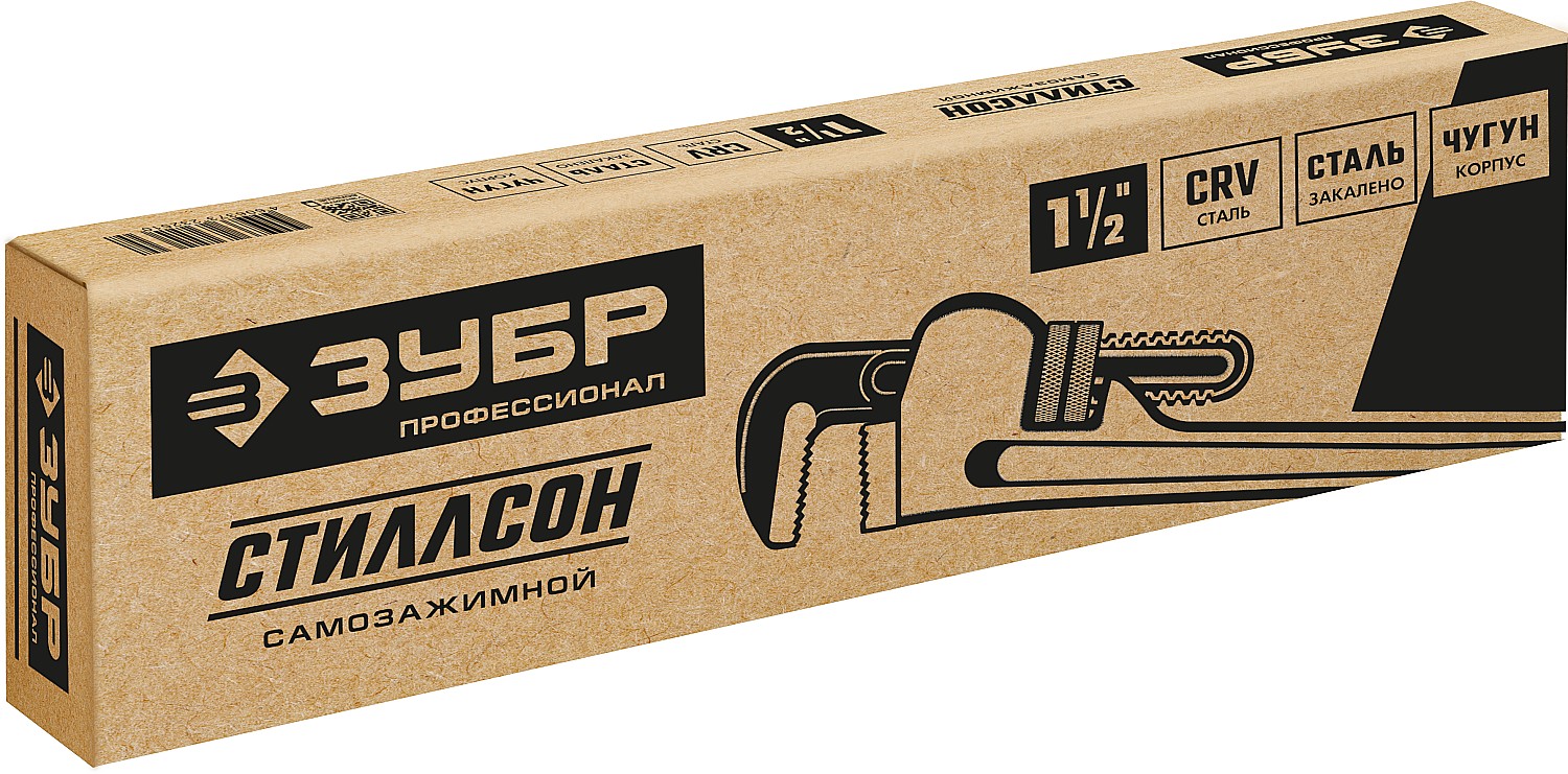 ЗУБР Стиллсон, 1.5″, 300 мм, трубный разводной ключ, Профессионал (27339-1)