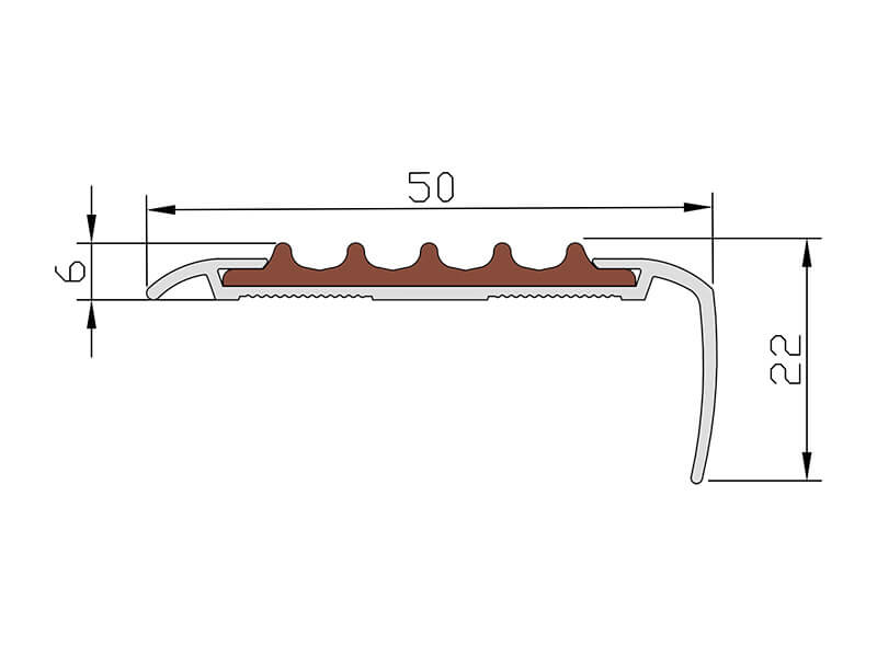 Алюминиевый угол-порог АУ-50 Евро, Коричневый 2500мм
