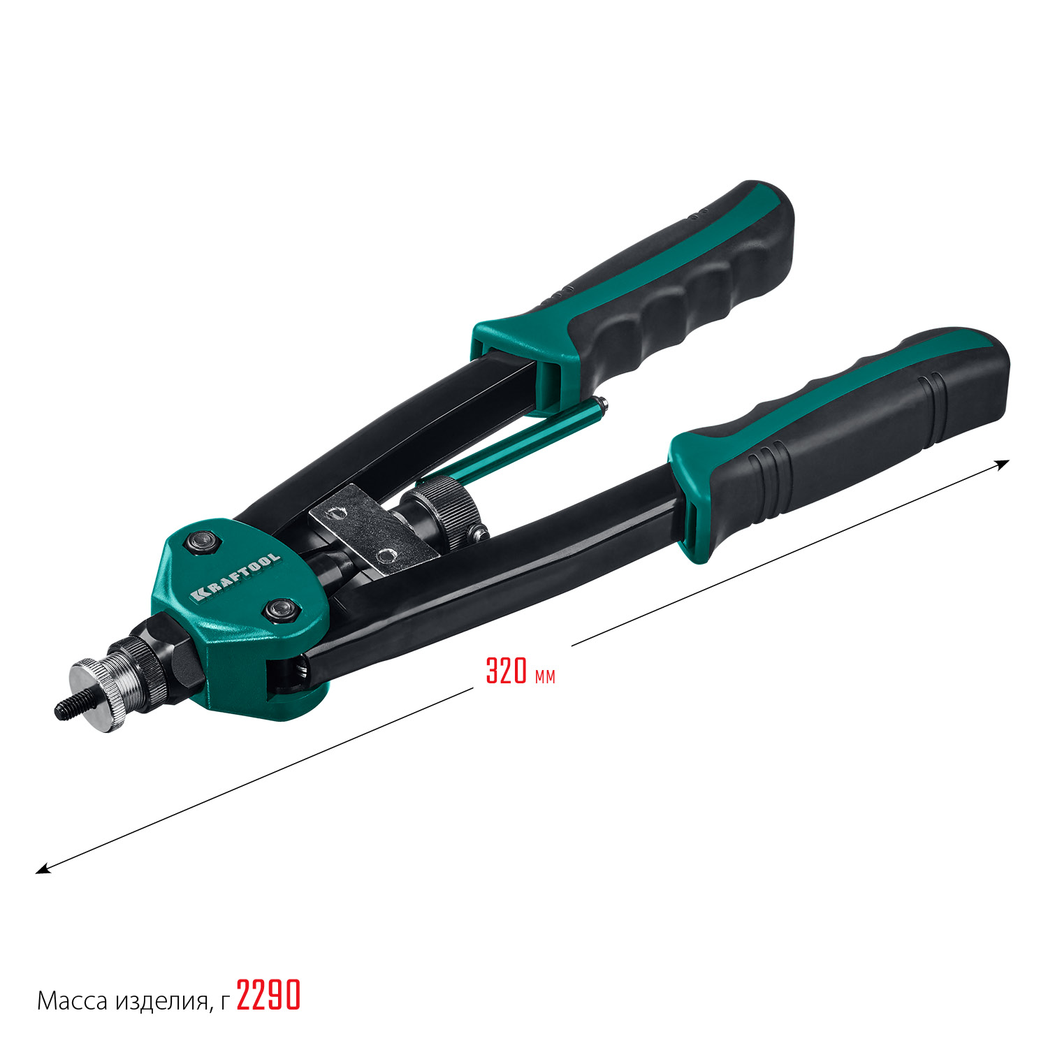KRAFTOOL NUT-12, М3 - М12, 380 мм, резьбовой двуручный заклепочник в кейсе (31183)