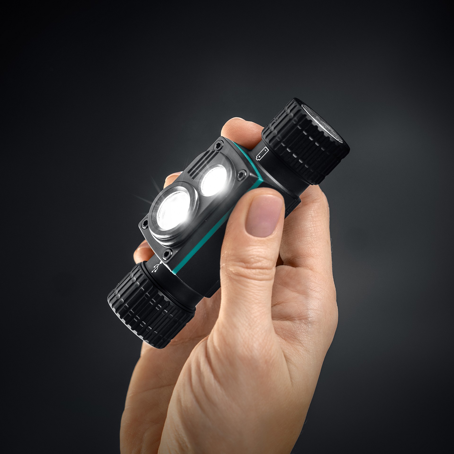 KRAFTOOL KH-7, 1000 лм, 4 режима, 3в1 аккумуляторный налобный/ручной фонарь, 2200мАч (56450)