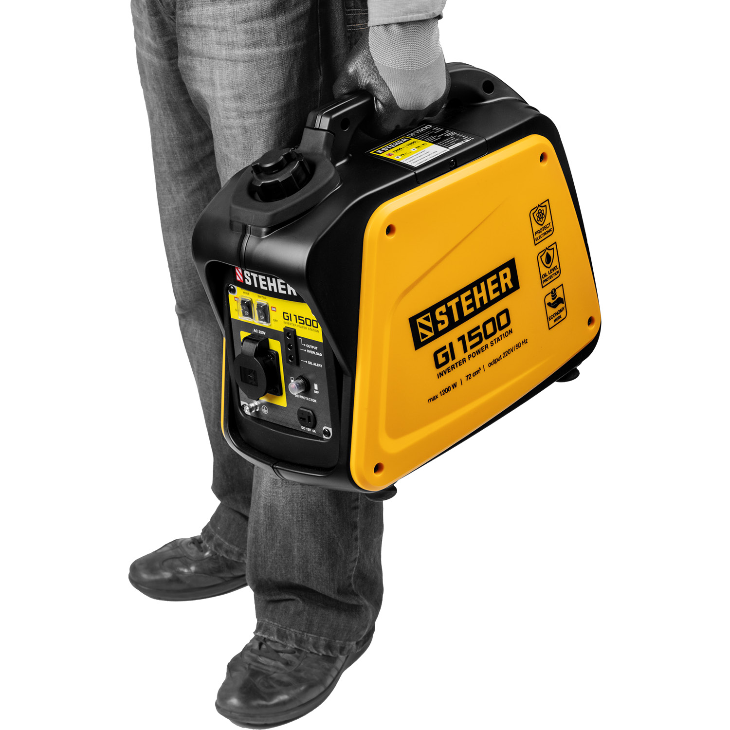 STEHER 1200 Вт, инверторный генератор (GI-1500)