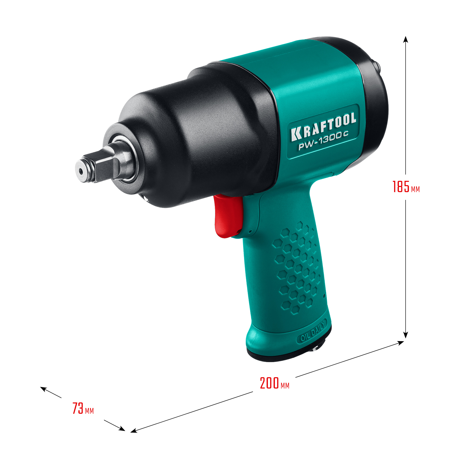 KRAFTOOL PW-1300c, 1/2″, 1300 Н·м, ударный пневматический гайковерт (64205)