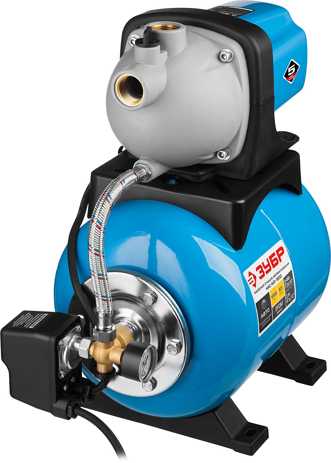 ЗУБР 1200 Вт, бак 20 л, автоматическая насосная станция (НАС-М3-1200)