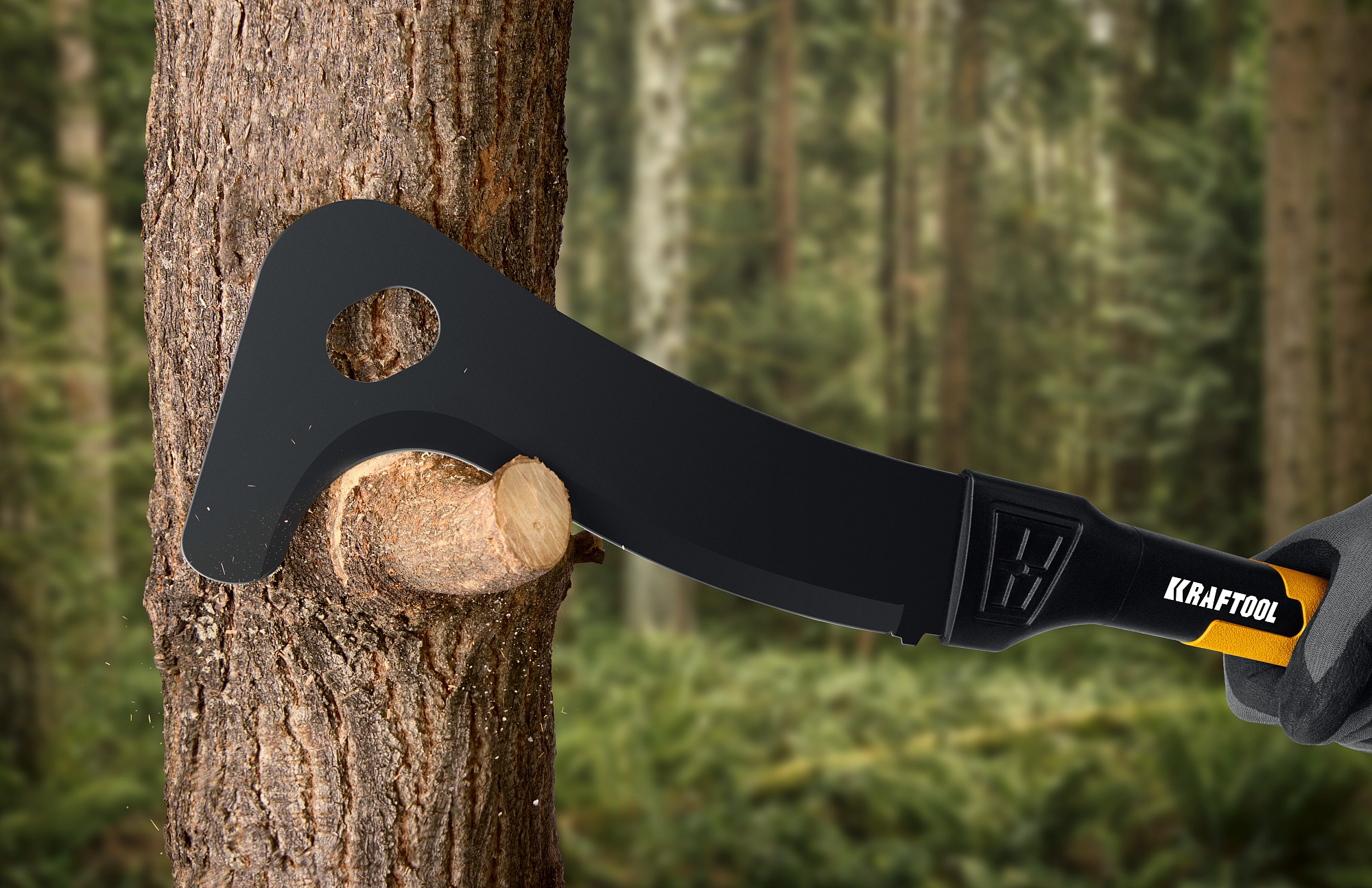 KRAFTOOL Brush AXE, 255/500 мм, cадовый компактный секач (20805)