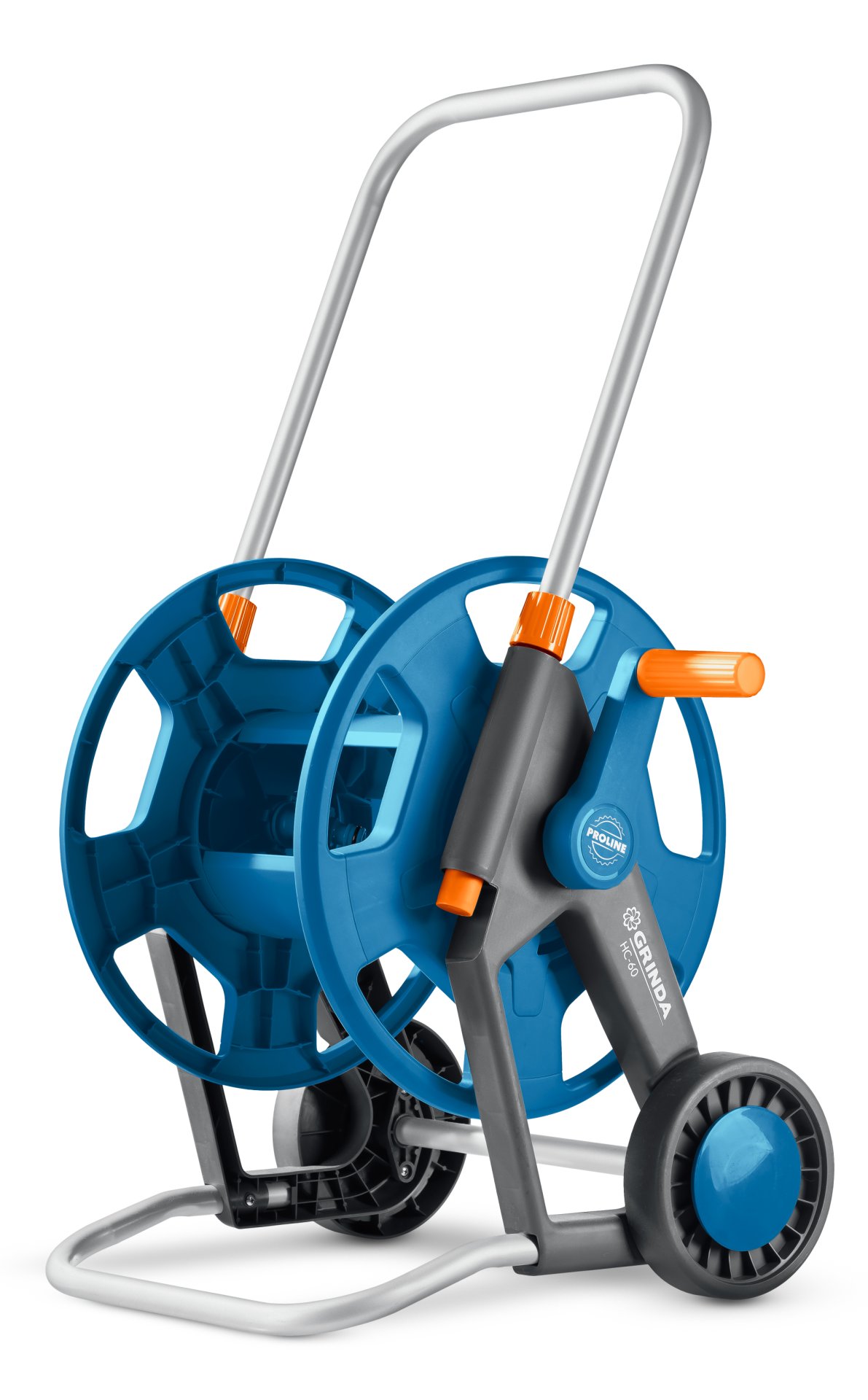 GRINDA HC-60, для шлангов 60м x 1/2″ и 30м х 3/4″, усиленные колёса, телескопическая ручка, катушка для шлангов ProLine (8-428430)