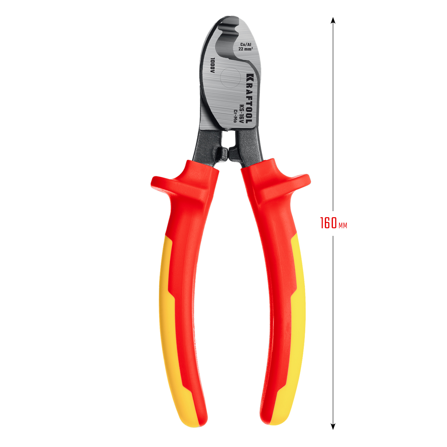 KRAFTOOL KS-16V, 1000 В, d 9мм, 160мм, диэлектрический кабелерез (23333-16V)