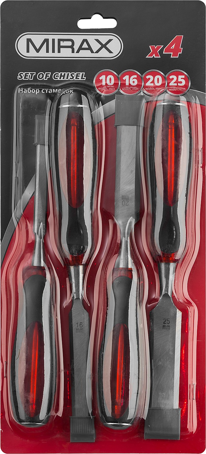 MIRAX 4 предм, набор стамесок-долот (1810-H4)