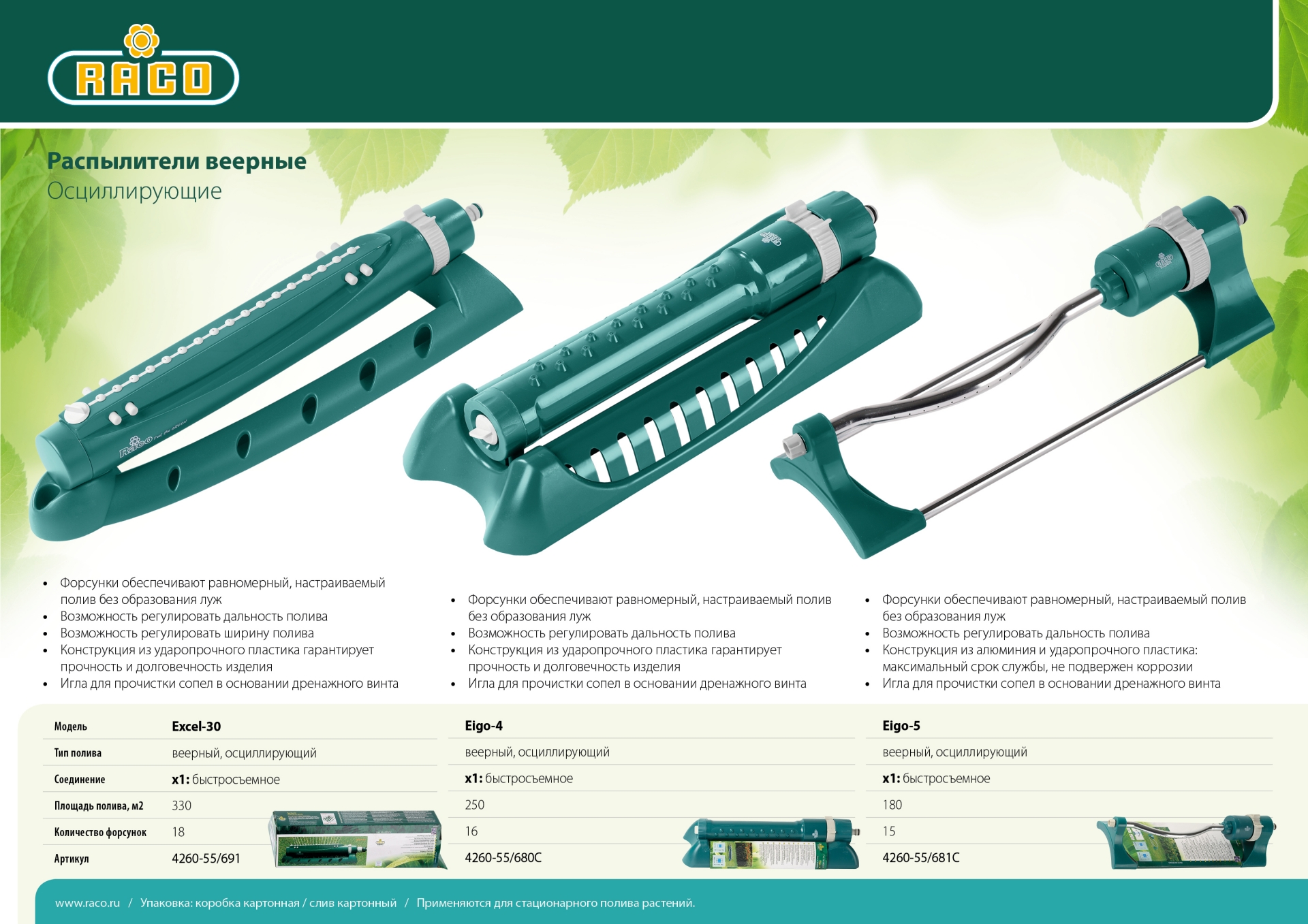 RACO Eigo-4, 16 форсунок, веерный распылитель (4260-55/680C)