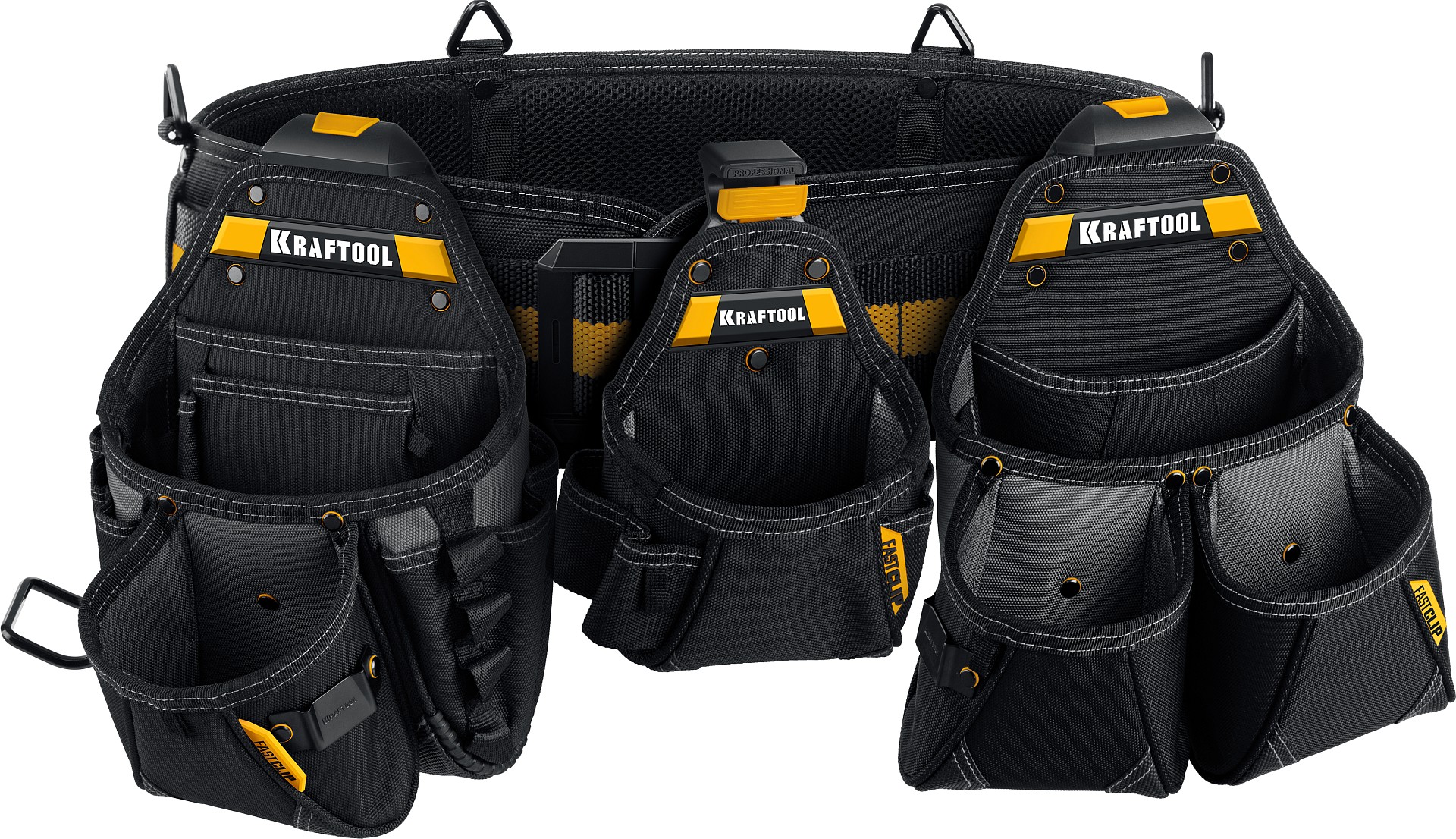 KRAFTOOL KBS-4 пояс монтажника, в комплекте: пояс монтажника и 3 сумки (38760-4)