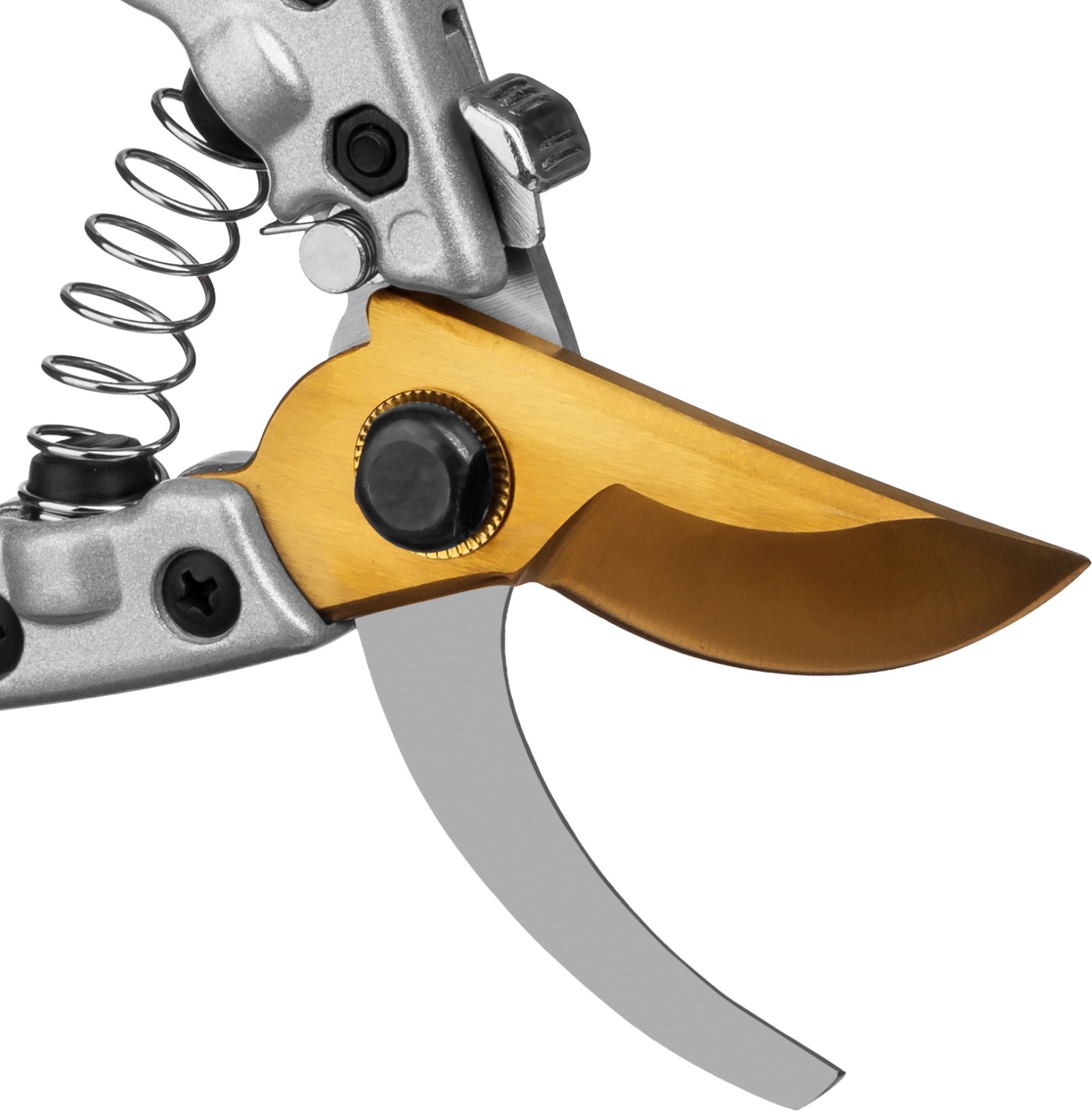 GRINDA G-13, 205 мм, закаленные лезвия, титановое покрытие, алюминиевые рукоятки, плоскостной секатор (423113)