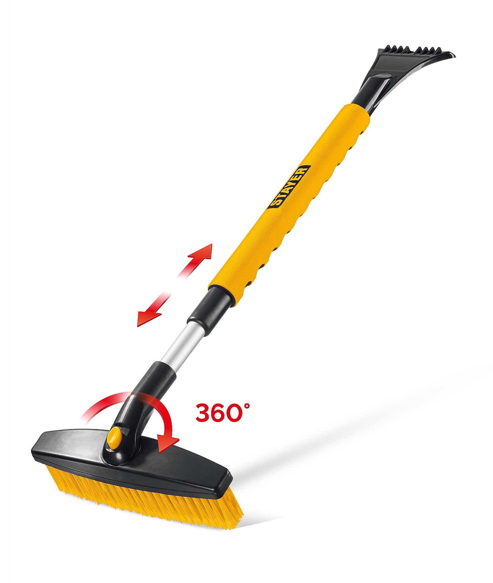 STAYER телескопическая щётка с поворотной головой от снега автомобильная, 805-1065 мм (61048)