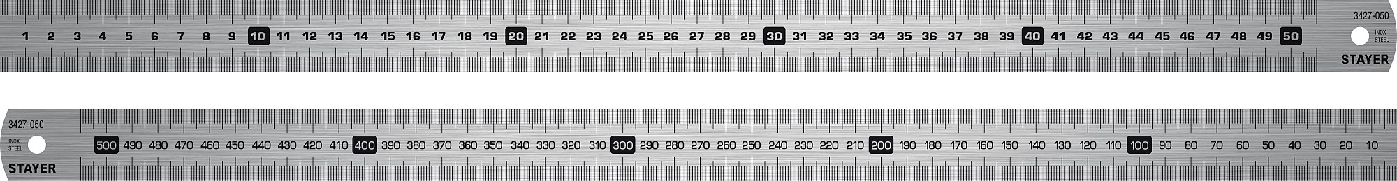 STAYER длина 0.5 м, нержавеющая линейка, Professional (3427-050)