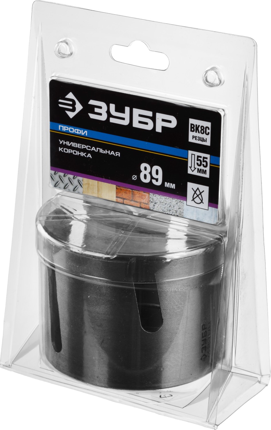 ЗУБР Проуниверсал, 89 мм, коронка с твердосплавными резцами, Профессионал (29514-89)