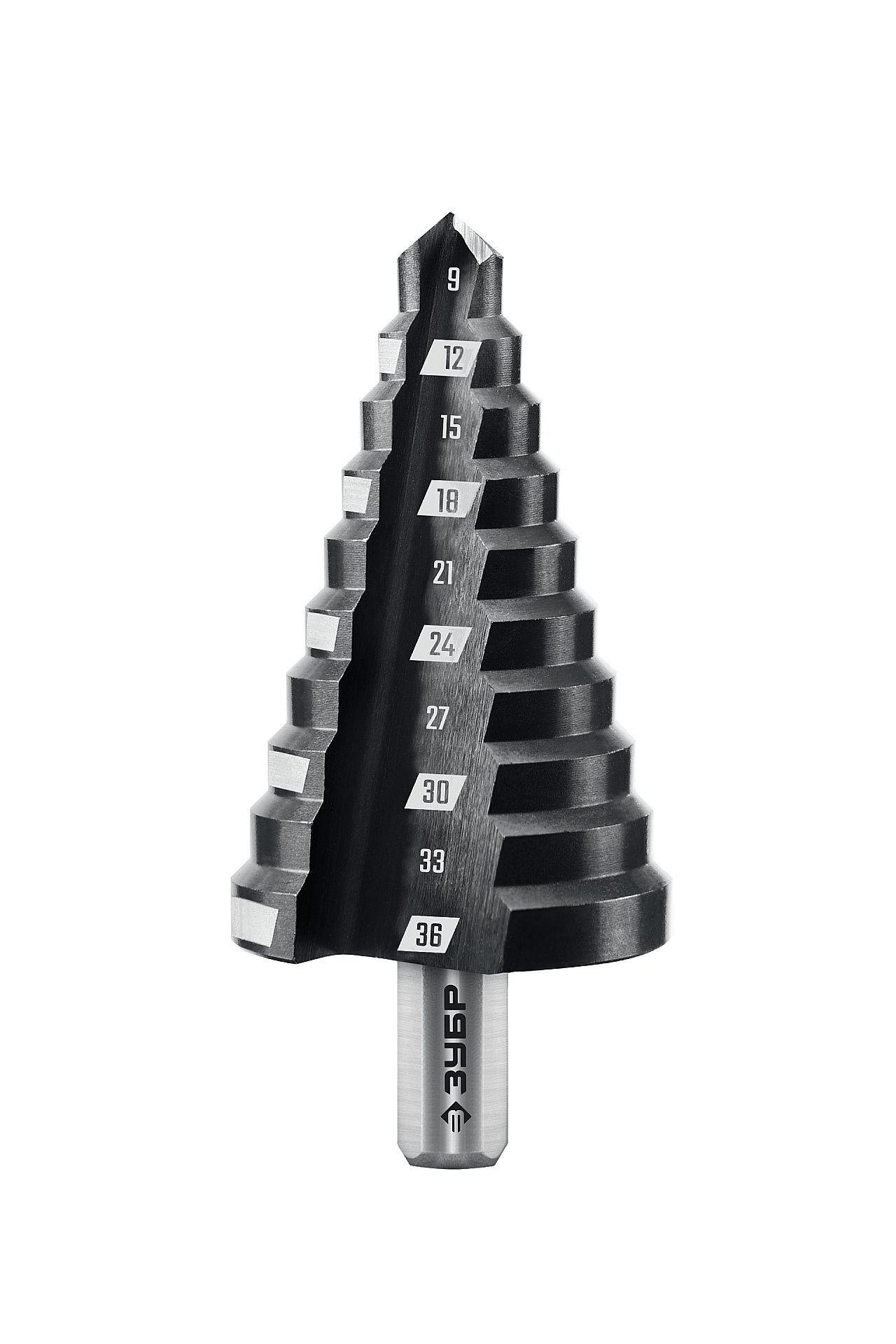 ЗУБР 9-36мм, 10 ступеней, сверло ступенчатое (29665-9-36-10)