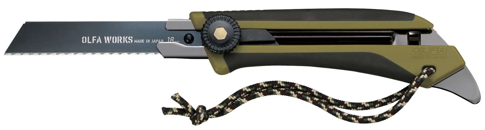 OLFA WORKS FK1 FIELD KNIFE универсальный нож со сменным серрейторным лезвием для сложных материалов (OW-FK1-OD)