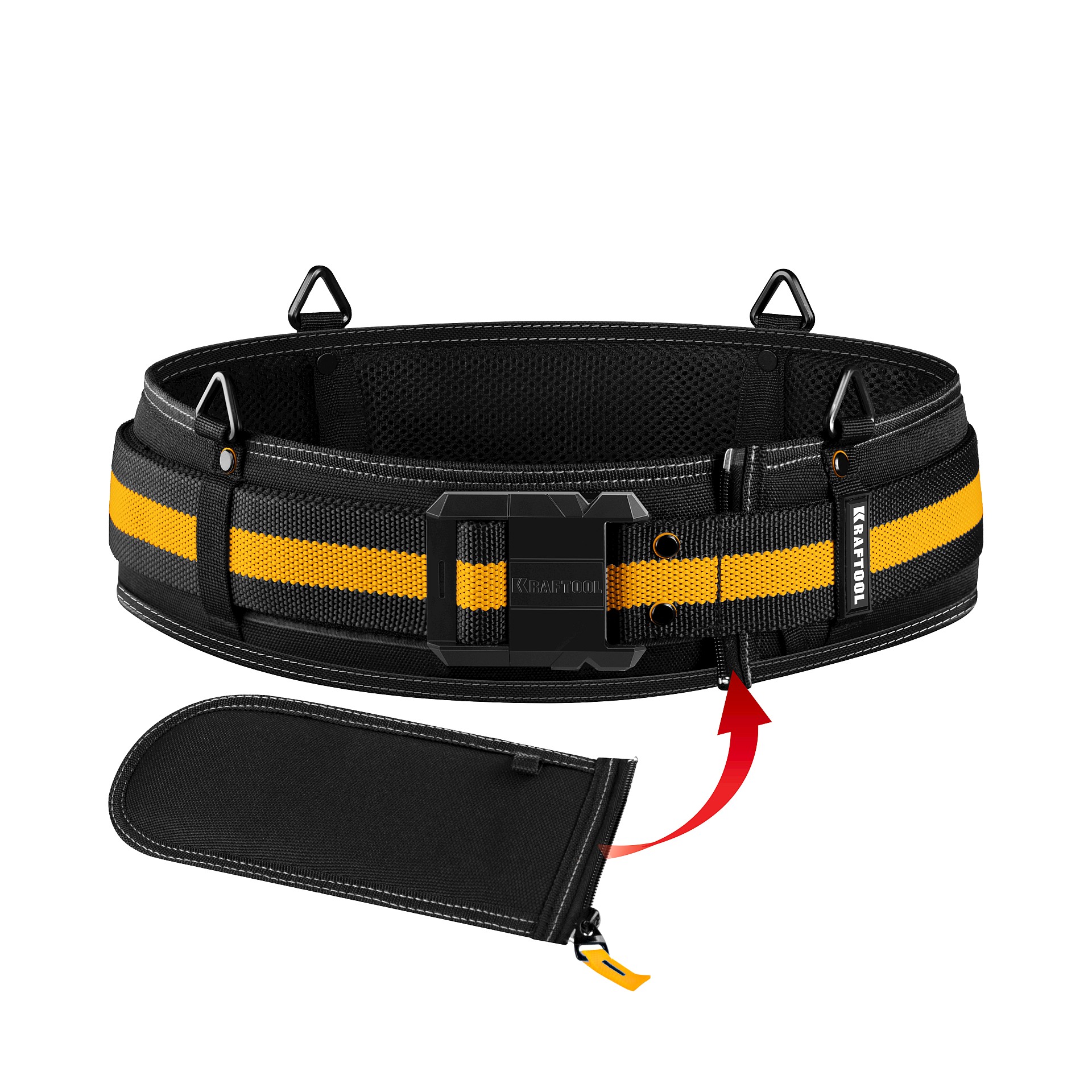 KRAFTOOL KBS-3 пояс монтажника, в комплекте: пояс монтажника, большая сумка, малая сумка (38762)