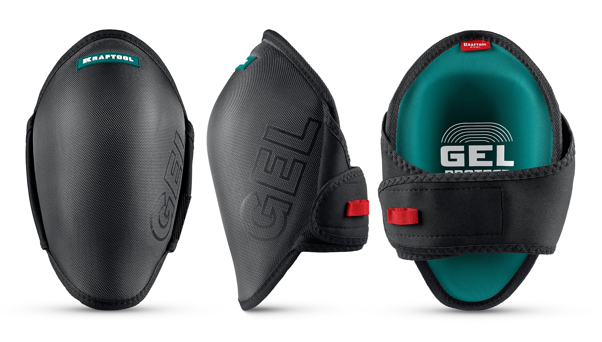 KRAFTOOL STABIL эргономичные, гелевая вставка, воздухопроницаемые, для легко повреждаемых поверхностей, наколенники защитные (11516)