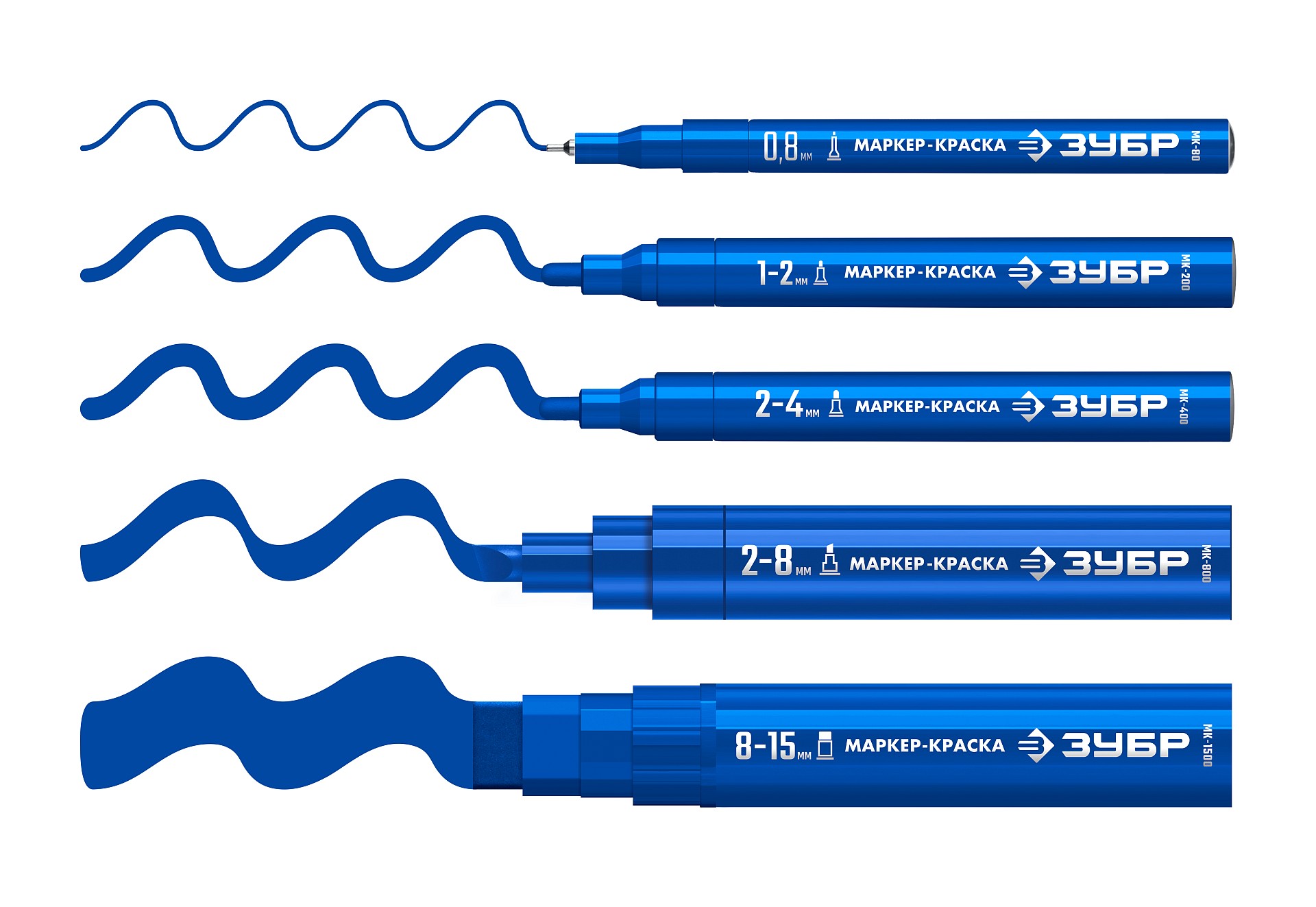 ЗУБР МК-80 синий, 0.8 мм маркер-краска (06324-7)