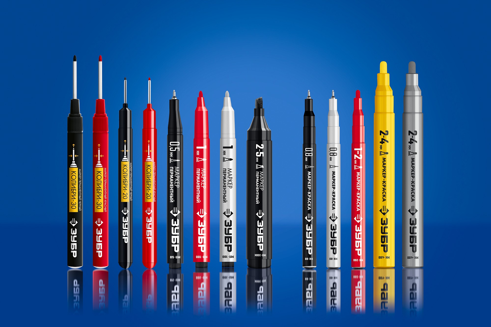 ЗУБР Колибри-30 черный, наконечник L 30 мм, d 3.0 мм, перманентный маркер для отверстий (06338-2)