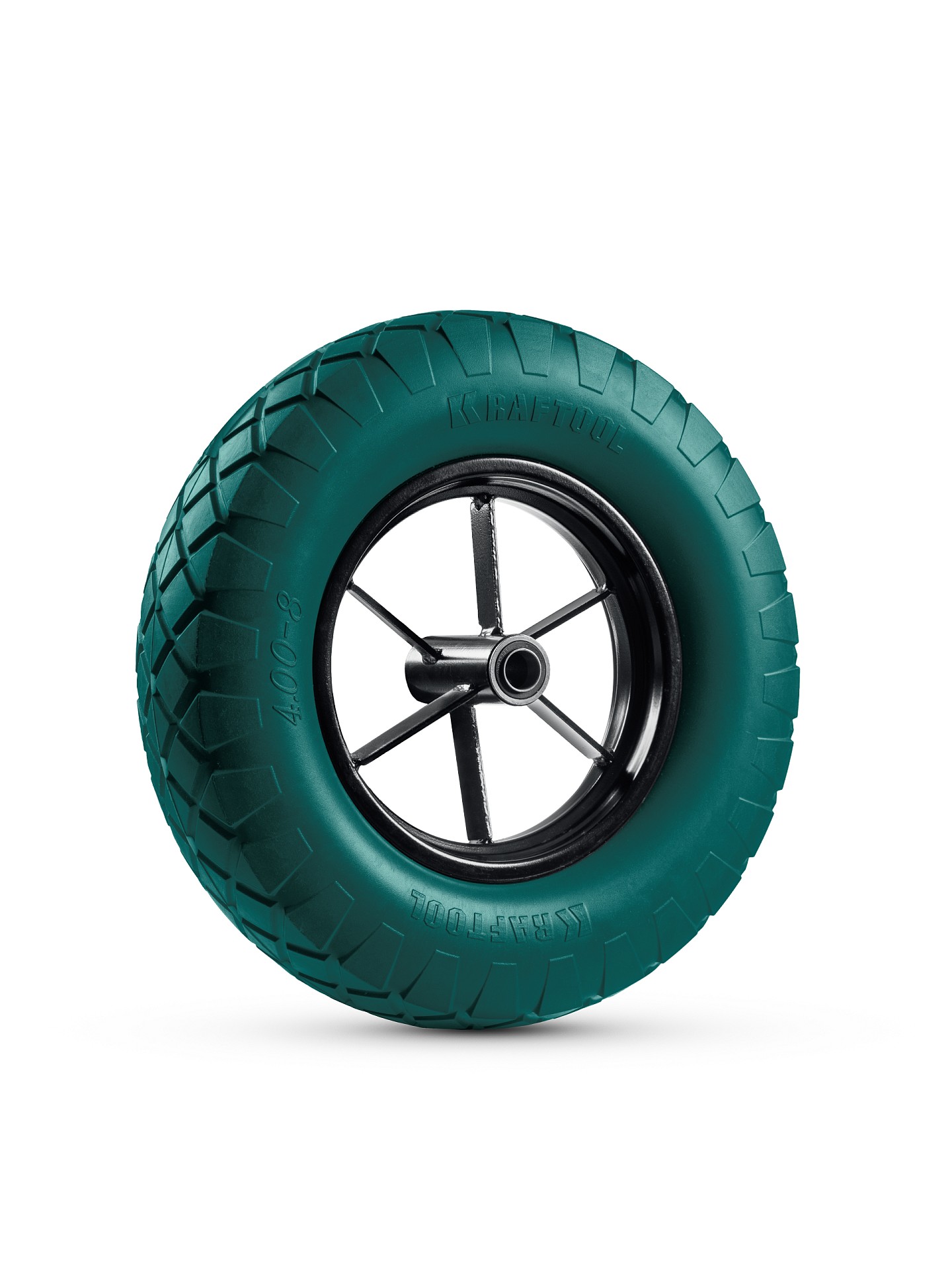 KRAFTOOL MAXDrive на спицевом диске, 4.80/4.00-8 х 380 мм, для тачек (арт. 39860, 39862), подшипник - 20 мм, колесо полиуретановое для тачек (39869)