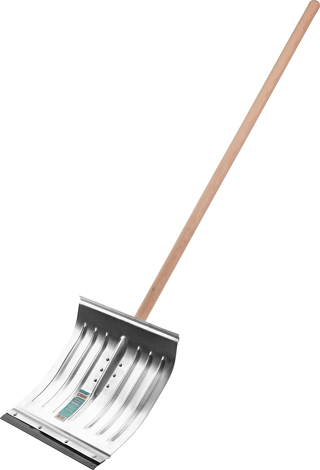 СИБИН ЛА-430, снеговая лопата, деревянный черенок, алюминиевый ковш 430мм (421857)