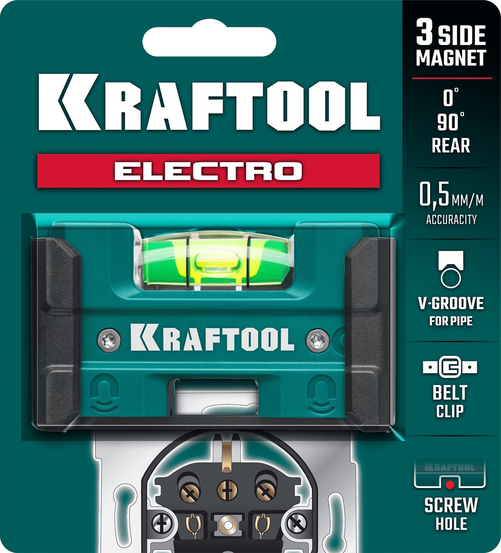 KRAFTOOL Electrо 76 мм, магнитный уровень (34786)