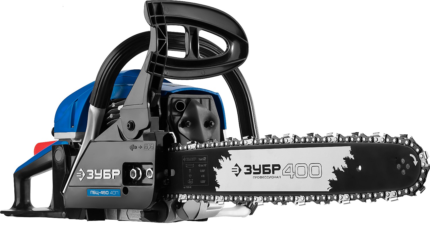 ЗУБР 45 см3, 40 см, бензопила, Профессионал (ПБЦ-450 40П)