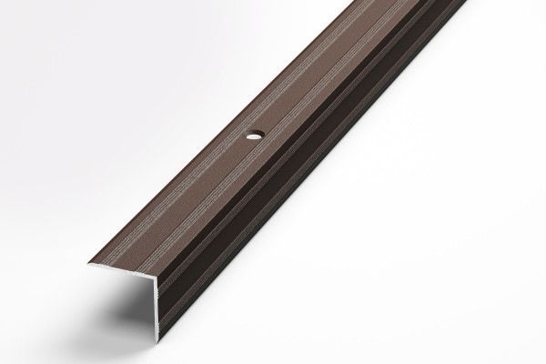 Порог алюминиевый  ПУ-05 20x20x2700 мм, окрашенный в шоколад