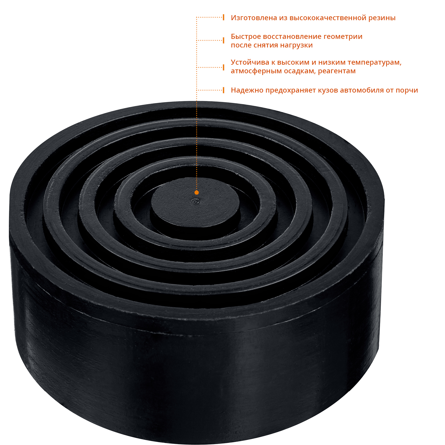 ЗУБР РШ-45, D105/H45 мм, резиновая опора для домкрата, Профессионал (43005-45)