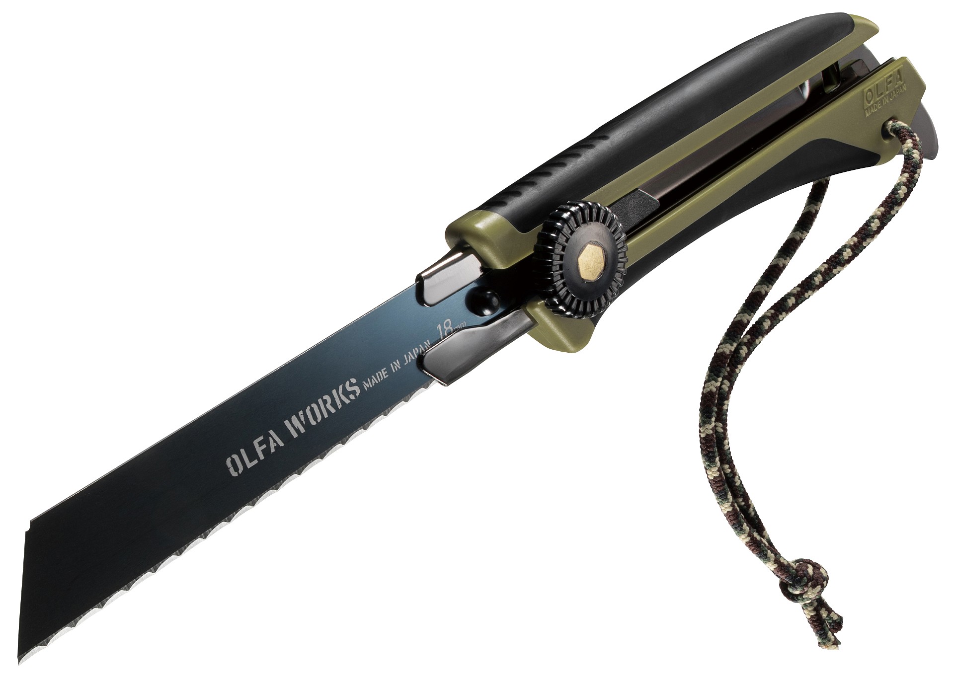 OLFA WORKS FK1 FIELD KNIFE универсальный нож со сменным серрейторным лезвием для сложных материалов (OW-FK1-OD)