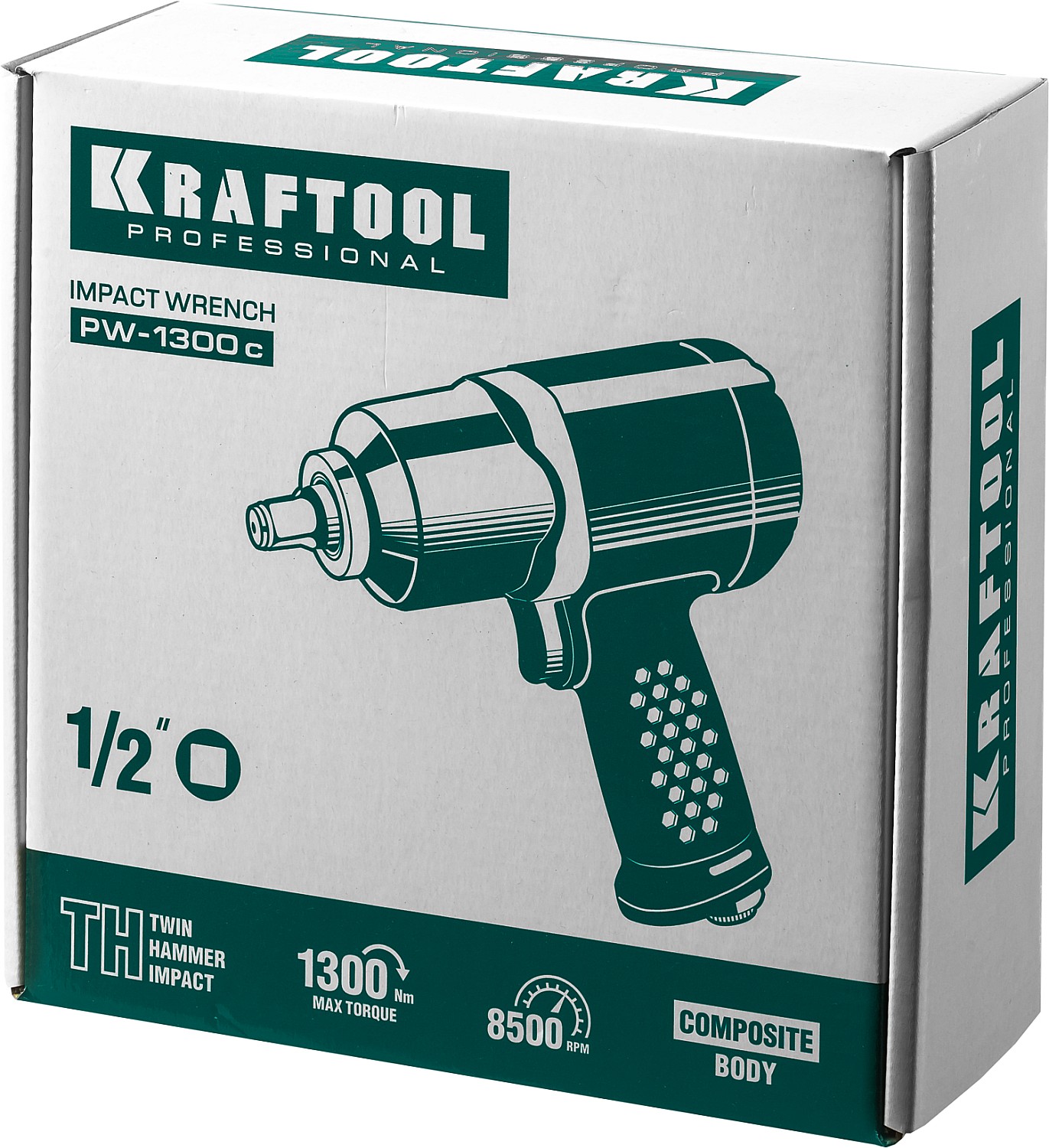 KRAFTOOL PW-1300c, 1/2″, 1300 Н·м, ударный пневматический гайковерт (64205)