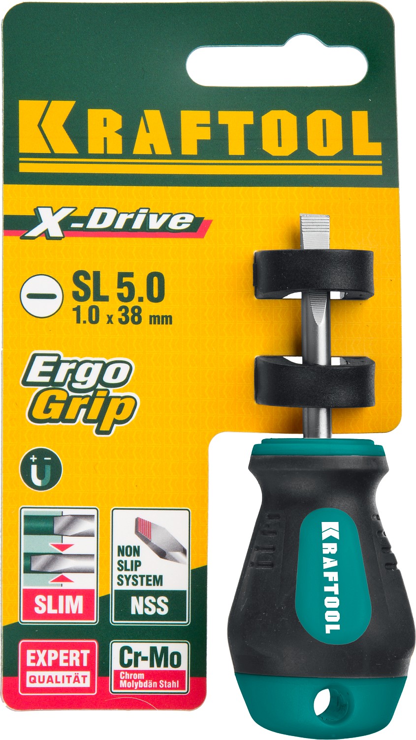 KRAFTOOL Х-Drive, SL5 x 38, отвертка (250071-5.5-038)