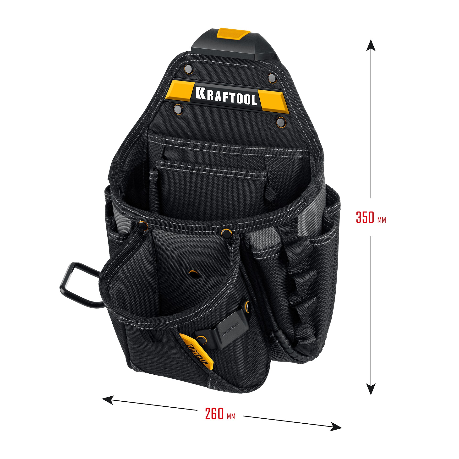 KRAFTOOL KP-27 поясная сумка с быстросъёмным креплением FastClip, 350 х 260 мм (38773)