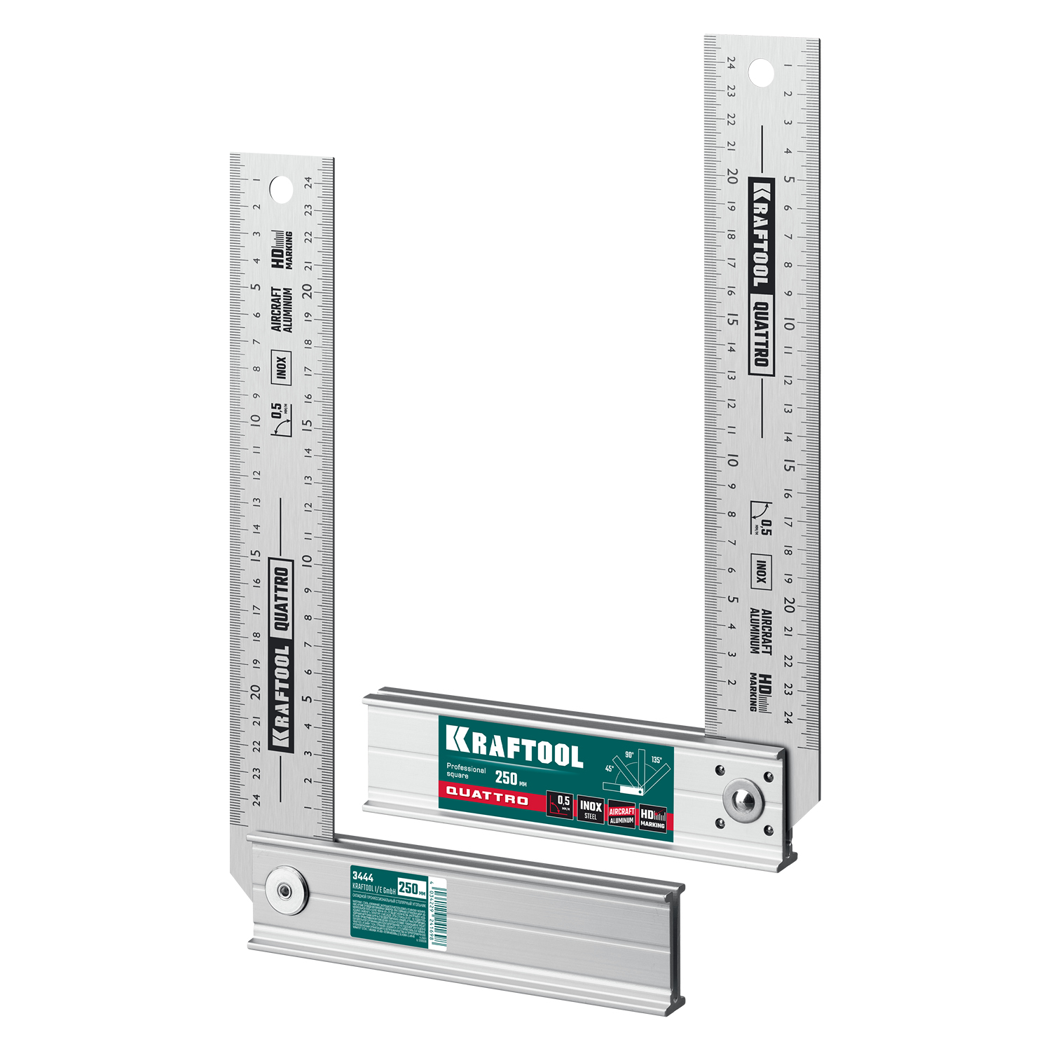 KRAFTOOL QUATTRO, 250 мм, 4 положения, складной столярный угольник (3444)