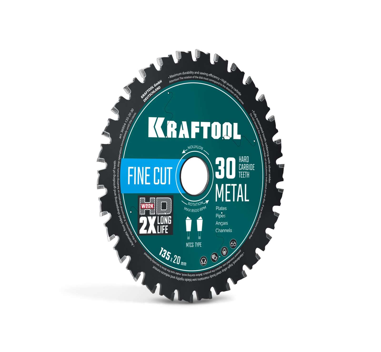 KRAFTOOL Metal Cut 135 х 20 мм, 30Т, диск пильный по металлу и стали (36954-135-20-30)