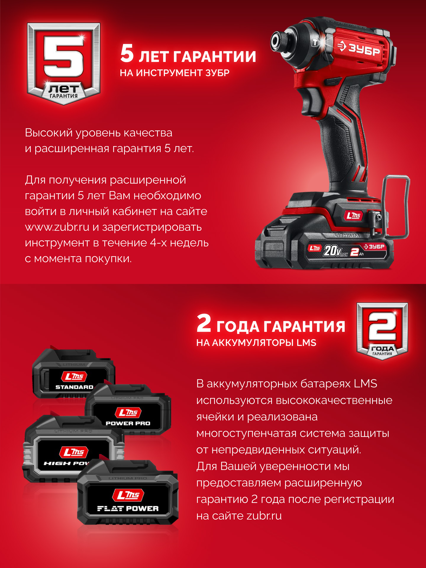 ЗУБР 20 В, 165 Н·м, 2 АКБ LMS (2 А·ч), бесщеточная ударная дрель-шуруповерт, сумка (ДБУ-165-22)