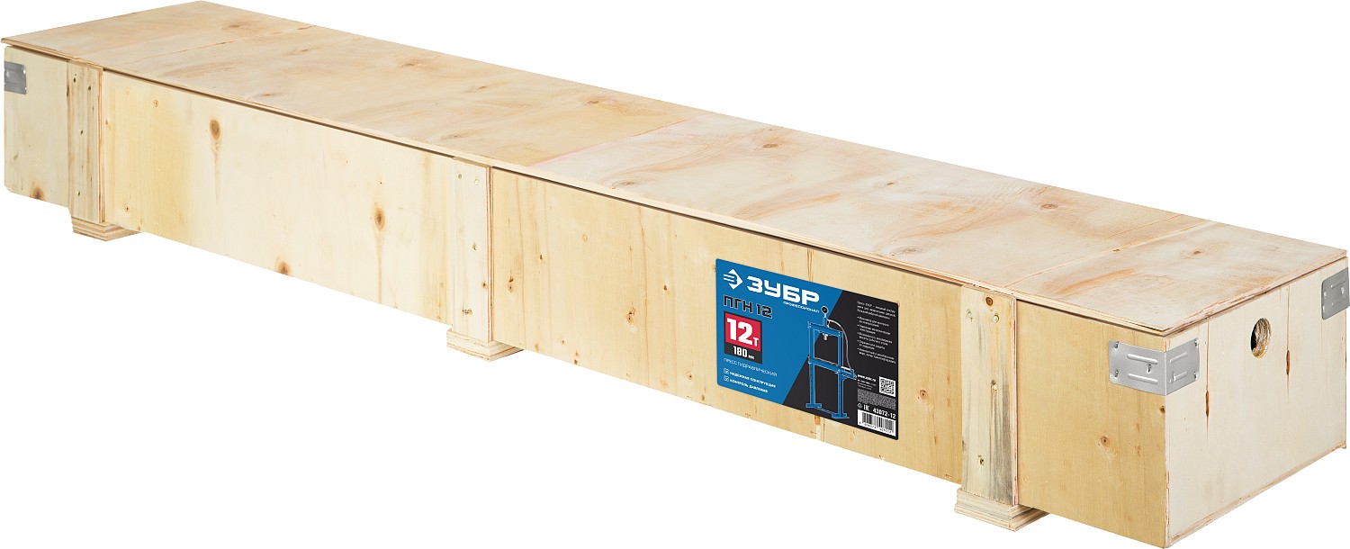 ЗУБР ПГН-12, 12 т, гидравлический пресс с гидронасосом и манометром, Профессионал (43072-12)