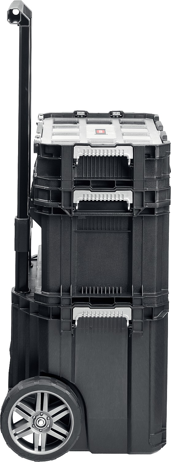 KETER SMART ROLLING, 564 х 373 х 700 мм, (22″), набор пластиковый ящик-тележка + ящик для инструментов + ящик органайзер (38390-22)